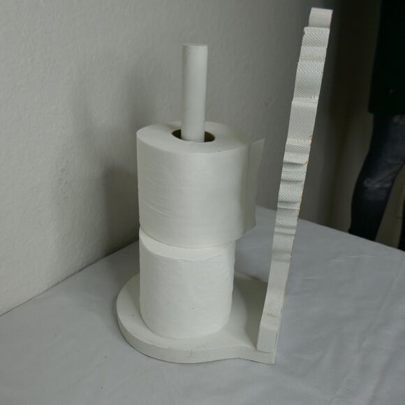 Rooster Chicken Wooden Paper Towel Holder Farmhouse Kitchen Bath Folk Country - Picture 3 of 9